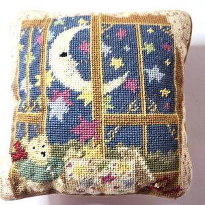 Vtg pillow K.C. Diddel Moon Stars 80s nostalgia childhood celestial whimsical